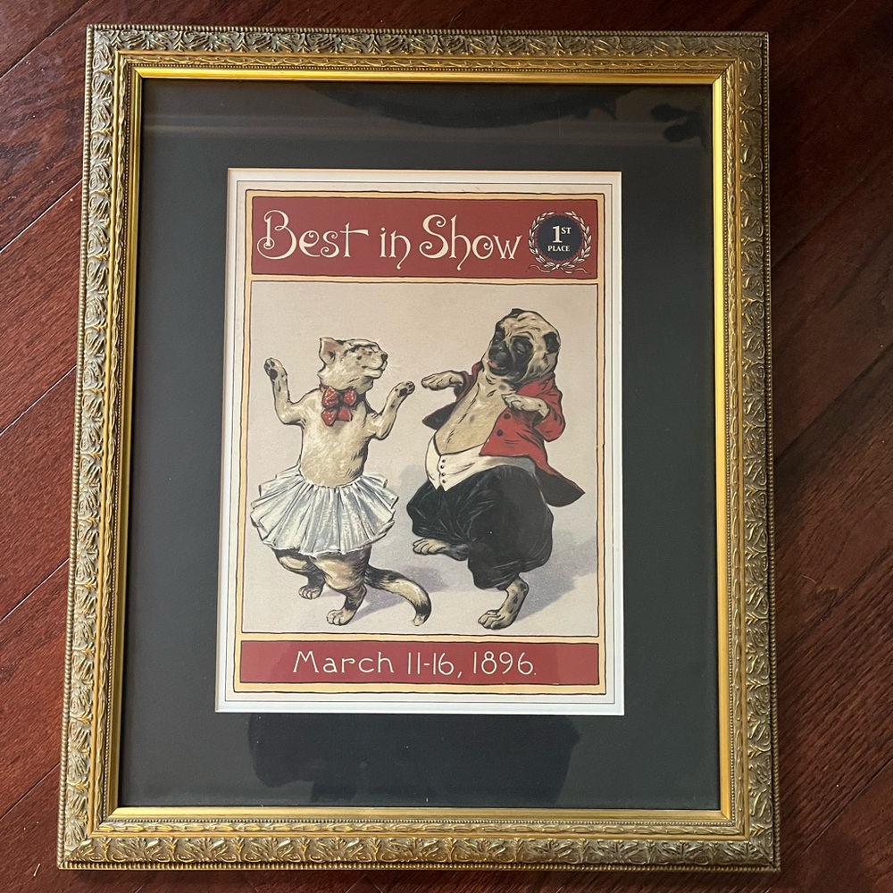 Framed page from vintage reproduction calendar.  16 x 19 professionally framed
